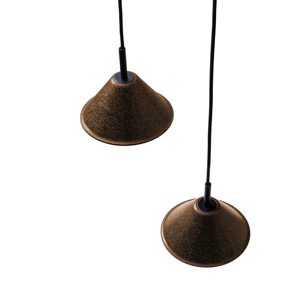 Agriluma Indirect S pendant lamp in biocomposite material