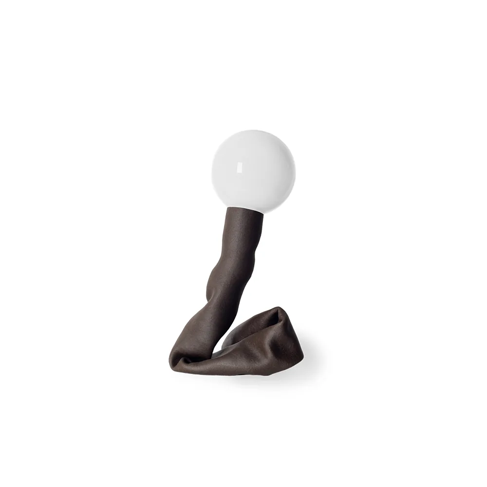 Senilia 11 table luminaire in hand-extruded agrifood biocomposite
